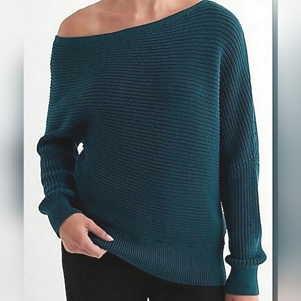NWT Express Asymmetrical Off The Shoulder Long Sleeve Sweater Size Large